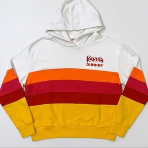Kahlua Dunkin' Men's Striped Pull Over Hoodie NWOT